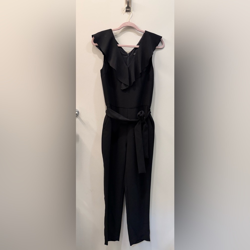 Banana Republic Black Ruffle-Neck Jumpsuit - Size 2